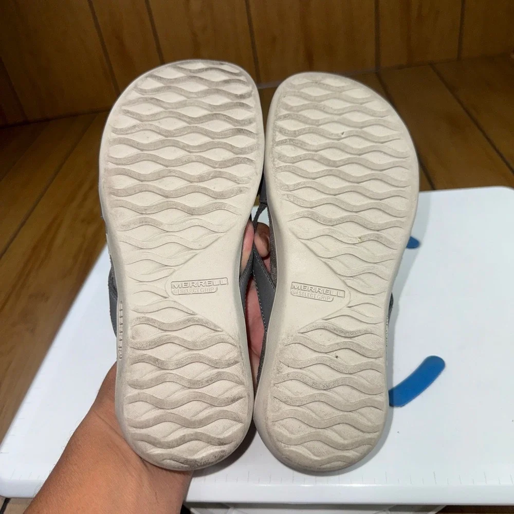 Merrell Terran Post II Charcoal Grey Memory Foam Sandals Womens 5 J000498